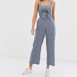 Abercrombie striped jumpsuit